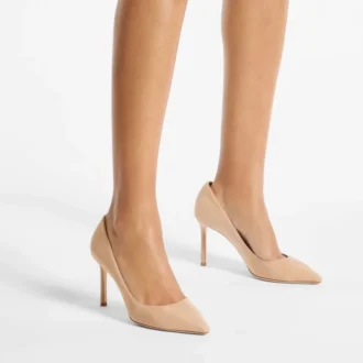 Romy 85 Chai Pumps aus farblich abgestimmtem Wildleder