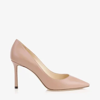 Romy 85 Pumps aus ballettrosa Ziegenleder mit spitzer Zehenpartie