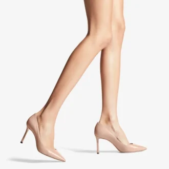 Romy 85 Pumps aus ballettrosa Ziegenleder mit spitzer Zehenpartie