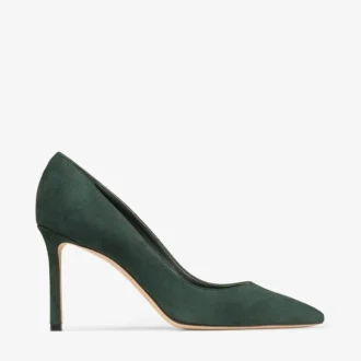 Romy 85 Pumps aus tonigem Wildleder in British Green