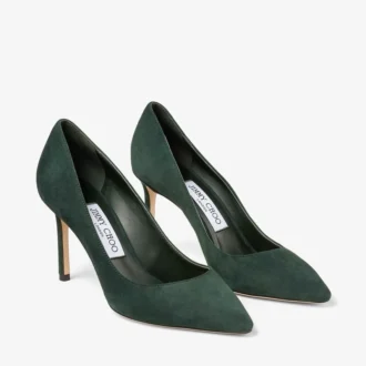 Romy 85 Pumps aus tonigem Wildleder in British Green