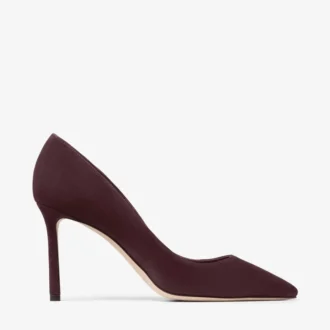 Romy 85 Pumps aus tonigem Wildleder in Deep Merlot
