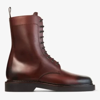 Rowan Derby Stiefel Stiefeletten aus gewachstem Kastanienbraunem Kalbsleder