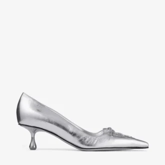 Scarlett 50 Pumps aus silbernem Vintage-Metallic-Leder