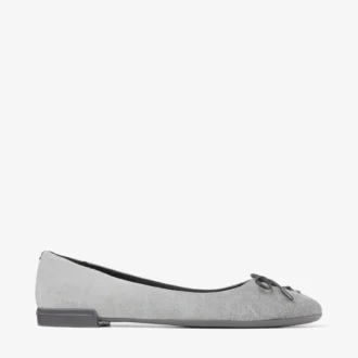 Scarlett Ballerina Dove Suede Denim Ballerina-Ballerinas