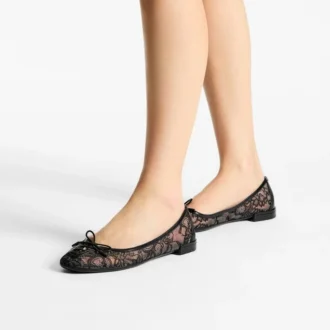 Scarlett Ballerina Schwarz Jimmy Choo Ballerinas mit Schnürung