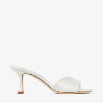 Skye 70 Sandalen aus elfenbeinfarbenem Satin