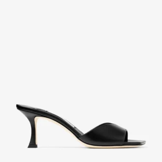 Skye 70 Schwarze Ledersandalen