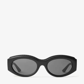 Sue Sonnenbrille in mattem Schwarz, ovale Form
