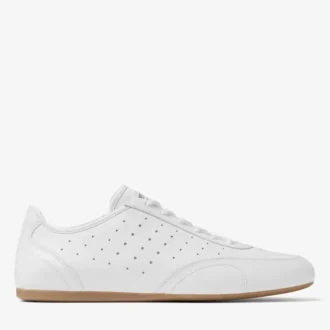 Sunny M Low-Top-Sneaker aus weißem und gummifarbenem Leder