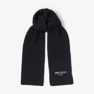 Yukiko Schwarzer Cashwool-Strickschal