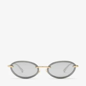 Zina Sonnenbrille in zartem Gold, ovale Form